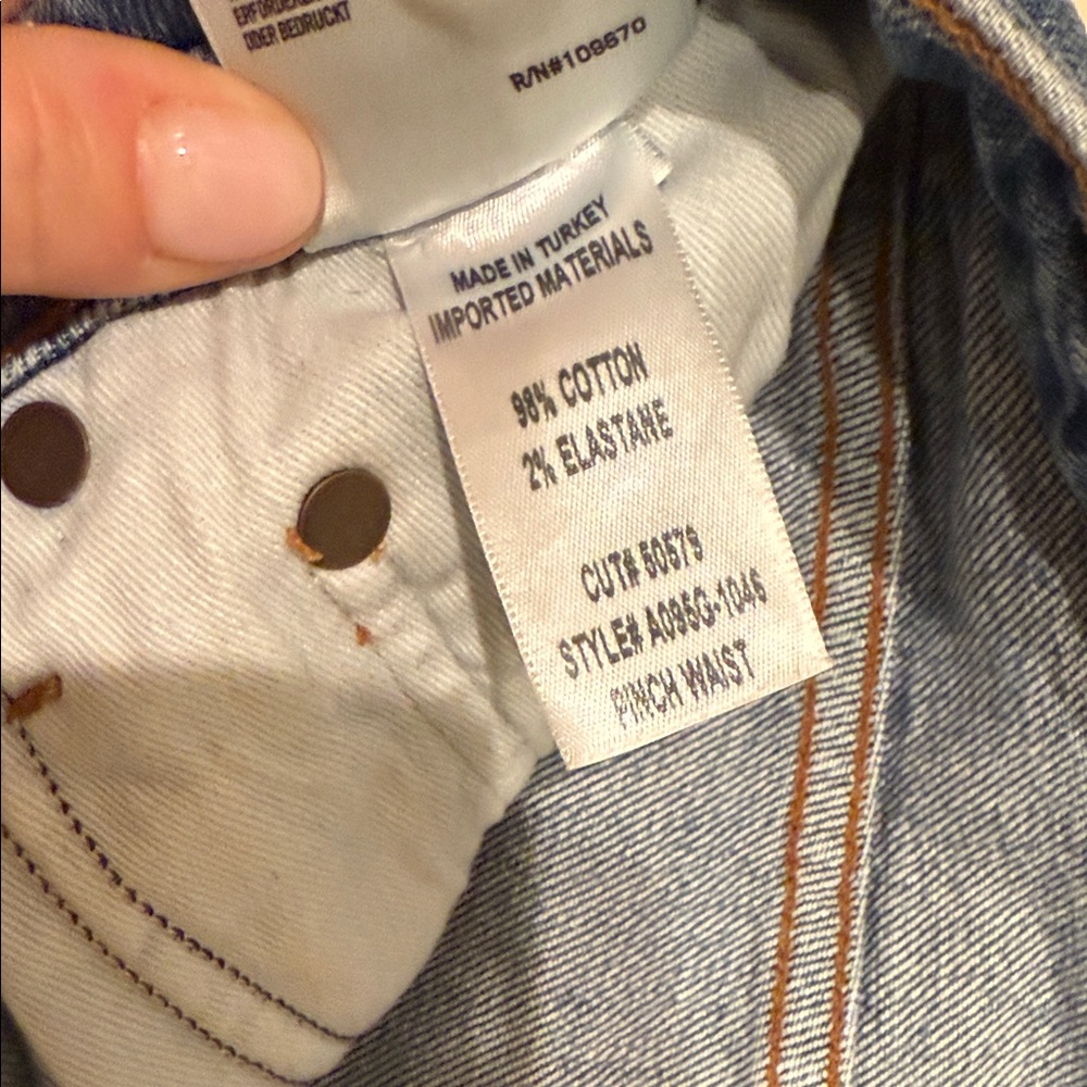 Agolde Frayed Hem Blue Jeans - Picture 2 of 4